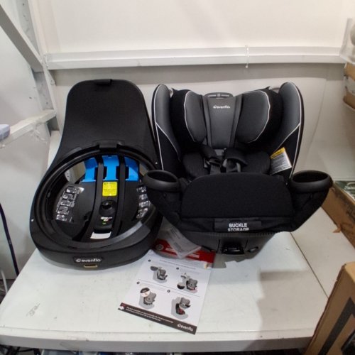 EVENFLO REVOLVING CONVERTIBLE CAR SEAT - 4-120 LBS - BLACK AND GRAY (MODEL: CS360112405C) image 7