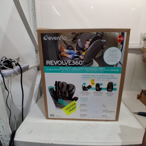 EVENFLO REVOLVING CONVERTIBLE CAR SEAT - 4-120 LBS - BLACK AND GRAY (MODEL: CS360112405C) image 9
