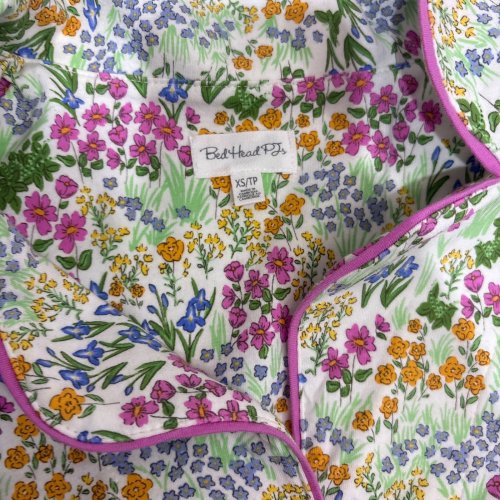 WOMEN'S BEDHEAD PJS PAJAMA TOP - EXTRA SMALL - PINK/GREEN FLORAL PATTERN (STYLE: 1984930) image 3
