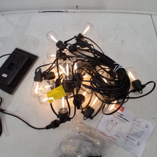 ADDLON SOLAR STRING LIGHTS OUTDOOR WATERPROOF WITH REMOTE - 48FT - BLACK image 2