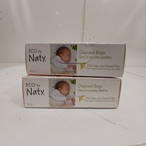 2 ECO BY NATY DISPOSABLE NAPPIE BAGS - 50PK EACH, 100 TOTAL - 100% ECO-FRIENDLY image 2