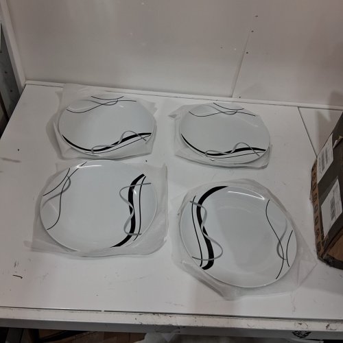 22PC VEWEET PORCELAIN DINNERWARE DISH SET - 6-PEOPLE SETTING - BLACK/WHITE - (MODEL: FIONA-R24) image 4