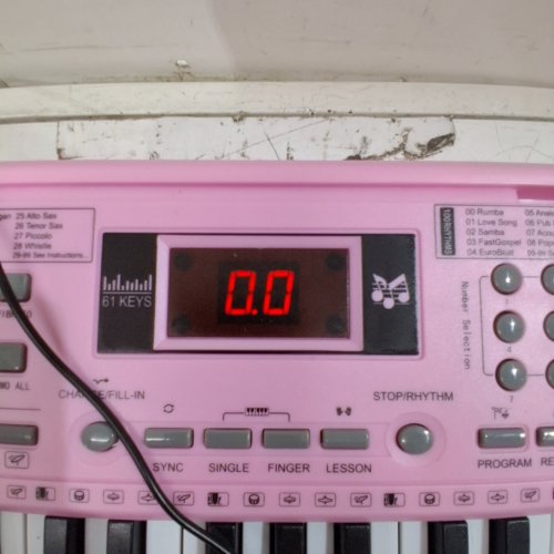 24HOCL BEGINNERS 61-KEY ELECTRONIC KEYBOARD PIANO WITH MUSIC STAND - PINK/BLACK (MODEL:BD-613) image 2