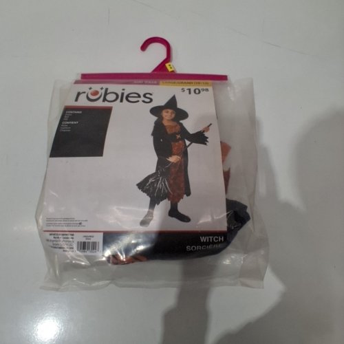 3PC GIRLS RUBIES WITCH COSTUME - LARGE (10-12) - BLACK/ORANGE (STYLE: 701424) image 2