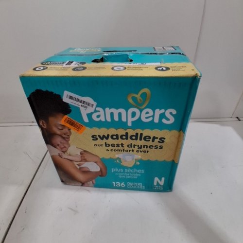 136PK PAMPERS SWADDLERS DIAPERS - NEWBORN SIZE image 2