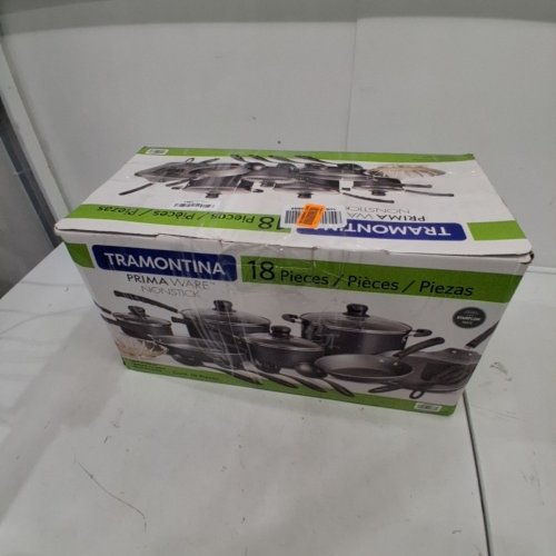 17PC TRAMONTINA PRIMAWARE NONSTICK COOKWARE SET - GREY\BLACK image 6