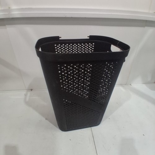 MIND READER SLIM PLASTIC LAUNDRY HAMPER with lid - 60l - BLACK (model: 2hbin60-blk) image 2
