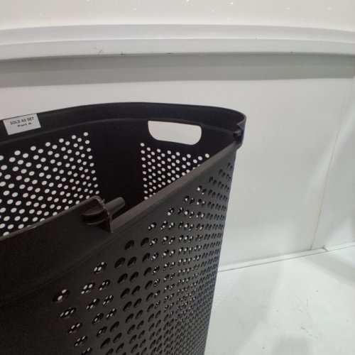 MIND READER SLIM PLASTIC LAUNDRY HAMPER with lid - 60l - BLACK (model: 2hbin60-blk) image 3