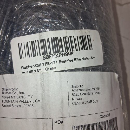 RUBBER CAL CORRUGATED RUBBER EXERCISE BIKE MAT - 4FT X 6FT - GREEN image 3