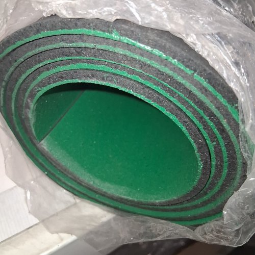 RUBBER CAL CORRUGATED RUBBER EXERCISE BIKE MAT - 4FT X 6FT - GREEN image 4