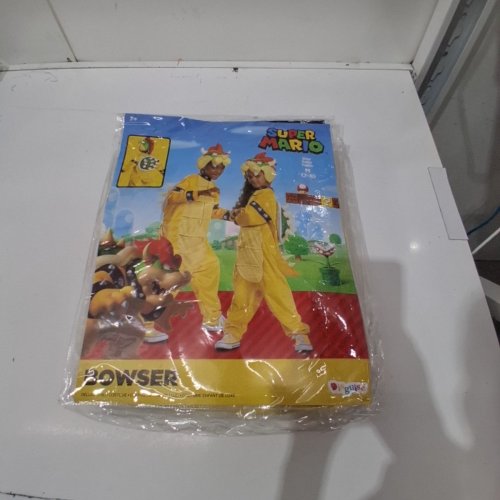 2PC KID'S UNISEX DISGUISE SUPER MARIO HOODED BOWSER CHARACTER COSTUME- MEDIUM - YELLOW image 2