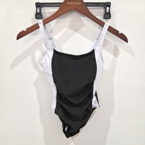 GIRL'S ONE-PIECE SWIMSUIT - 7-8Y - BLACK / WHITE image 2