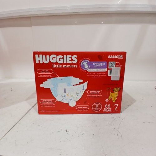 68PK HUGGIES LITTLE MOVERS BABY DIAPERS - SIZE 7 image 2
