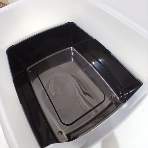 IRIS OPEN TOP CAT LITTER BOX KIT WITH SHIELD - 16" X 12" - GREY/CLEAR (MODEL: CLH-12) image 3