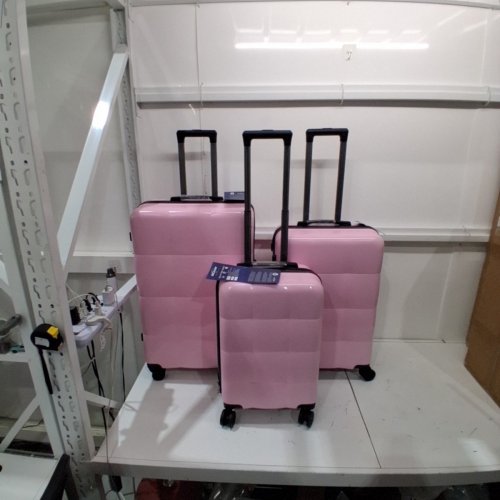 3PC AKLSVION DURABLE ROTATING LUGGAGE SET - 20"/24"/28" - PINK - (MODEL:AK-17) image 3