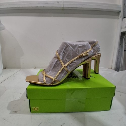 WOMEN'S SAM EDELMAN LEATHER STRAPPY HIGH-HEEL SANDALS - US 12M - GOLD (STYLE: ELISSA) image 3