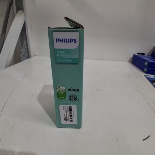 PHILIPS MINI CORD WITH SURGE PROTECTION AND THREE GROUNDED OUTLETS - 6" - 245J - WHITE - (MODEL: 8028) image 3