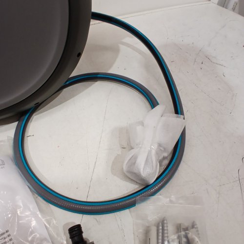 GARDENA ROLLUP WALL MOUNTED RETRACTABLE GARDEN HOSE REEL - 50FT - GRAY/BLUE - (MODEL: 20500-80) image 4
