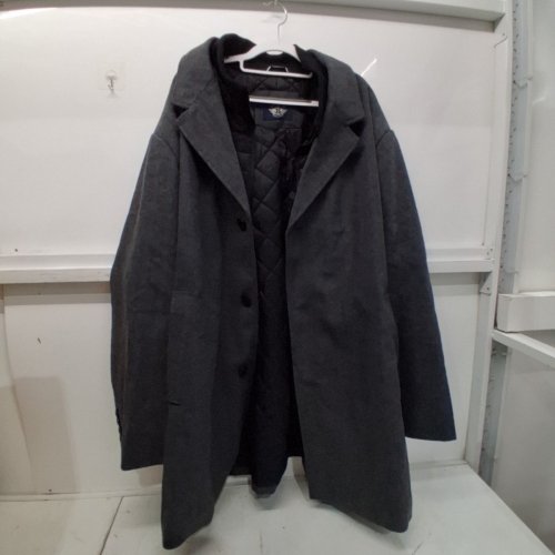 MENS DOCKERS BIG AND TALL HENRY WOOL BLEND TOPCOAT - 4XL - CHARCOAL GREY (STYLE: DM9XP993) image 2