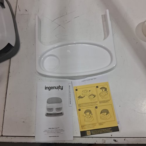 INGENUITY BABY BASE 2-IN-1 BOOSTER FEEDING AND FLOOR SEAT WITH SELF-STORING TRAY - MIST - (MODEL: ‎16728) image 4