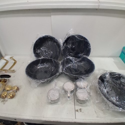 4PK ROUND MAIFANITE-COATED CHAFING DISH BUFFET SET WITH GLASS LIDS - 5QT (EACH) - GOLD/GLASS image 5