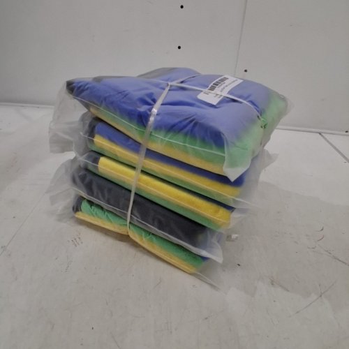 5 (3PK) PREMIUM MICROFIBER CLEANING CLOTH FOR CAR, KITCHEN, GLASS - 12" - GREEN / BLUE / YELLOW image 2