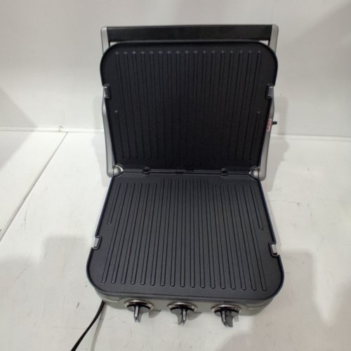 CUISINART GRIDDLER 5-IN-1 REVERSIBLE GRILL/GRIDDLE WITH NON-STICK PLATES - STAINLESS STEEL - (MODEL: CGR-4NC/CGR-4NEC) image 3