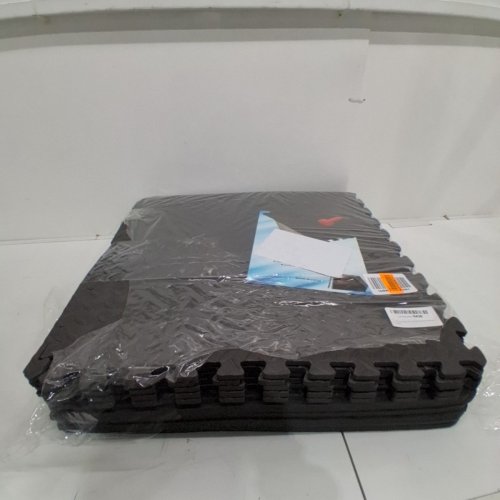 12PK REALIKE INTERLOCKING EVA FOAM EXERCISE MAT TILES - 1/2" THICK - 24" X 24" - BLACK image 2