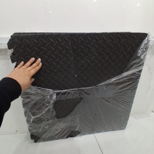 12PK REALIKE INTERLOCKING EVA FOAM EXERCISE MAT TILES - 1/2" THICK - 24" X 24" - BLACK image 3