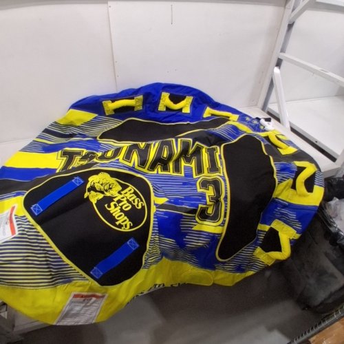 BPS TSUNAMI 3-PERSON INFLATABLE TOWABLE FLOATING TUBE - 70" - BLUE/YELLOW - (MODEL: 3756160) image 3