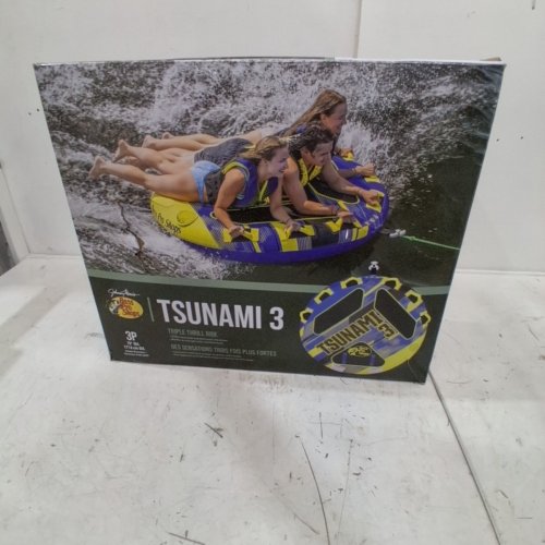 BPS TSUNAMI 3-PERSON INFLATABLE TOWABLE FLOATING TUBE - 70" - BLUE/YELLOW - (MODEL: 3756160) image 5