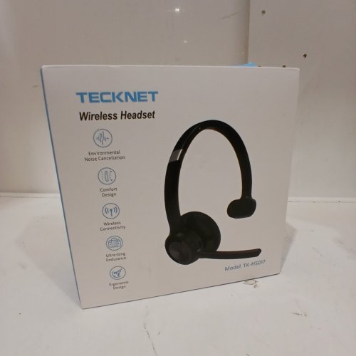 TECKNET WIRELESS HEADSET WITH MICROPHONE BLUETOOTH TRUCKER HEADSET WITH NOISE CANCELLING MICROPHONE AND MUTE BUTTON - BLACK (MODEL: TK-HS017) image 3