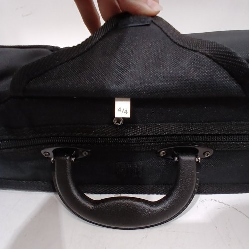 VIOLIN CARRY CASE WITH BLUE INTERIOR FELT - FOR 4/4 SIZE VIOLINS - BLACK EXTERIOR image 2