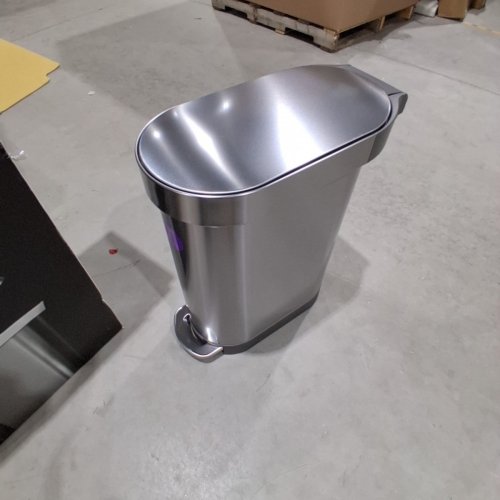 SIMPLEHUMAN SLIM HANDS-FREE KITCHEN STEP TRASH CAN - 45L/12GAL - BRUSHED STAINLESS STEEL - (MODEL: CW2044) image 2