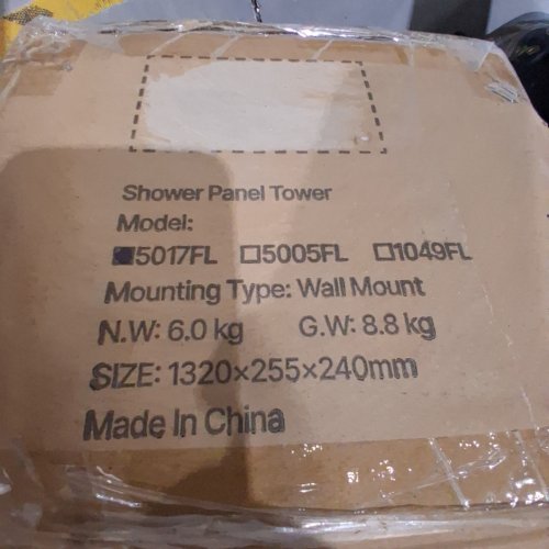 SHOWER PANEL TOWER SYSTEM WITH RAINFALL SHOWER HEAD - 53" - SILVER (MODEL: 5017FL) image 2