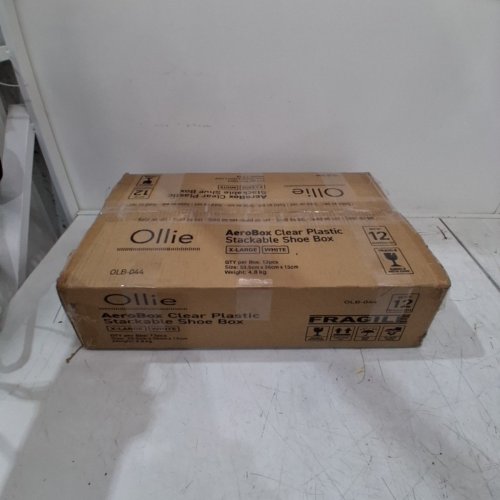 12PK OLLIE AEROBOX CLEAR PLASTIC DROP FRONT STACKABLE SHOE BOX ORGANIZER - XL (MODEL: OLB-044) image 5
