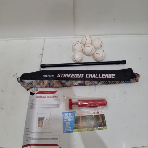 8PC GOSPORTS STRIKEOUT CHALLENGE BASEBALL DOORWAY GAME WITH PUMP AND BASEBALLS - 24" - 40" (MODEL: BASB-DH-SOC-01) image 2