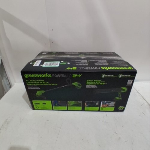 GREENWORKS CORDLESS BATTERY STRING TRIMMER AND BLOWER COMBO KIT - 24V - 12'' - GREEN (MODEL: CKS022) image 6