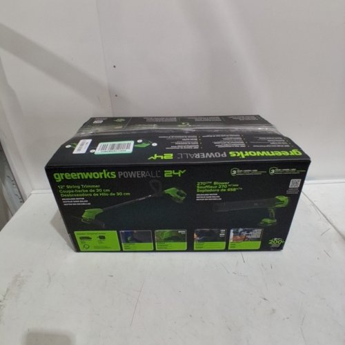 GREENWORKS CORDLESS BATTERY STRING TRIMMER AND BLOWER COMBO KIT - 24V - 12'' - GREEN (MODEL: CKS022) image 7