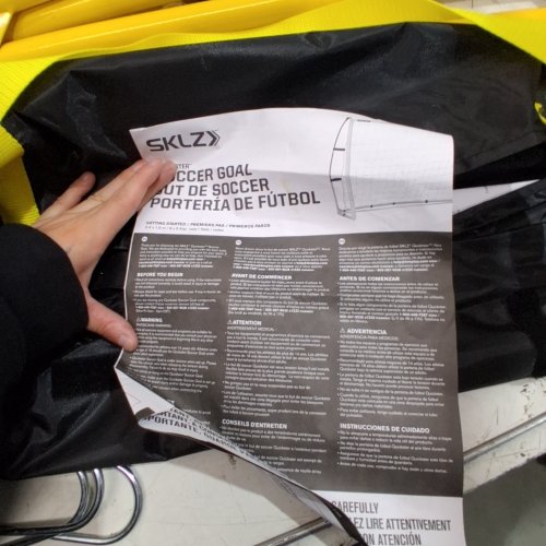 SKLZ QUICKSTAR SOCCER GOAL - 8FT X 5FT - WHITE/YELLOW/BLACK (MODEL: 1996707) image 3