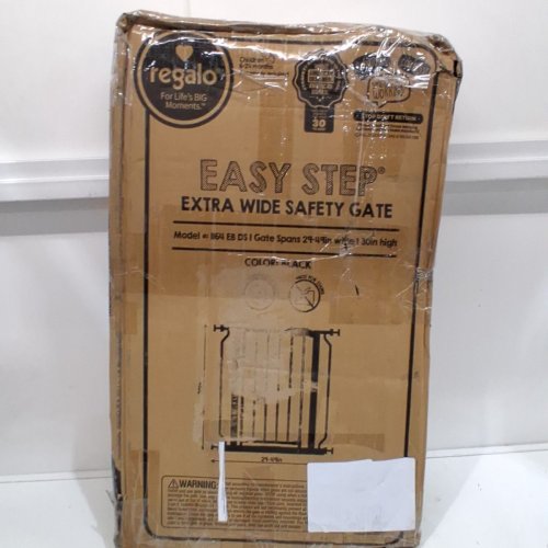 REGALO EASY STEP EXTRA WIDE METAL SAFETY GATE - 30" X 29" - 49" - BLACK (MODEL: 1164EB) image 3