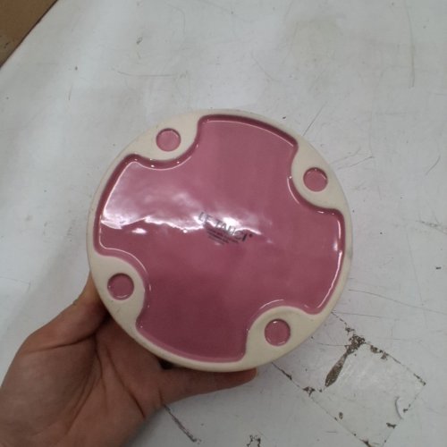 LE TAUCI CERAMIC SLOW FEEDER DOG BOWLS - 675 ML - PINK BLOOM image 3