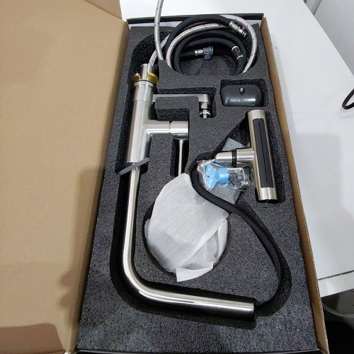 SINGSUO PULL-DOWN KITCHEN FAUCET WITH GLASS RINSER - BRUSHED NICKEL (MODEL: LSKX31X) image 4