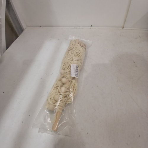 DECORATIVE HANGING BOHO STYLE MACRAME WALL DECOR WITH FAIRY LIGHTS & CLOTHES PINS - CREAM image 3