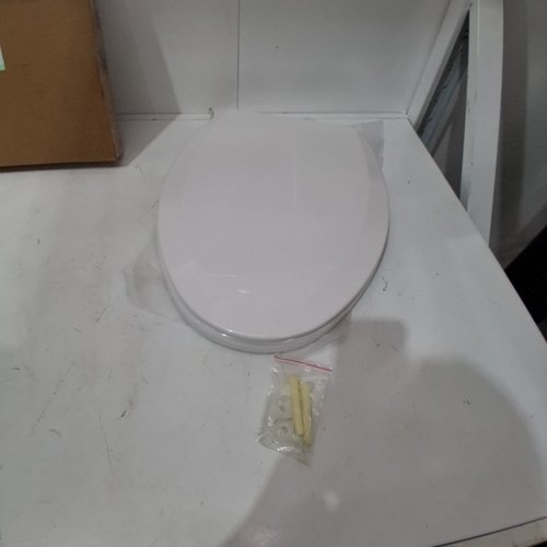 CENTOCO HEAVY DUTY MOLDED PLATIC ELONGATED CLOSED FRONT TOILET SEAT, WHITE (MODEL: DS900-001) image 2