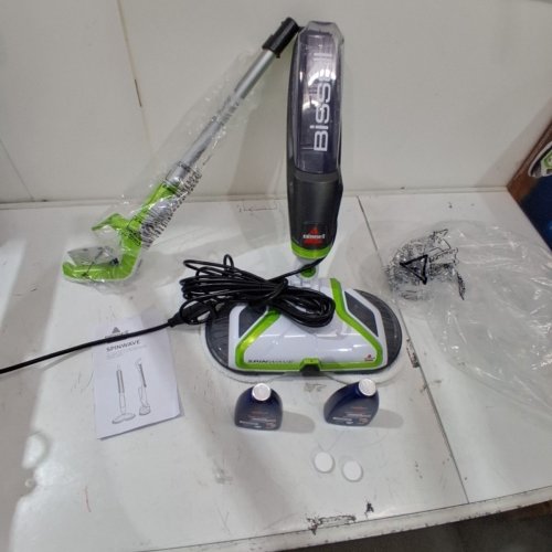 BISSELL SPINWAVE CORD POWERED HARD FLOOR MOP WITH PADS - 28OZ CAPACITY - WHITE/GREEN (MODEL: 2039B / 2039C) image 3