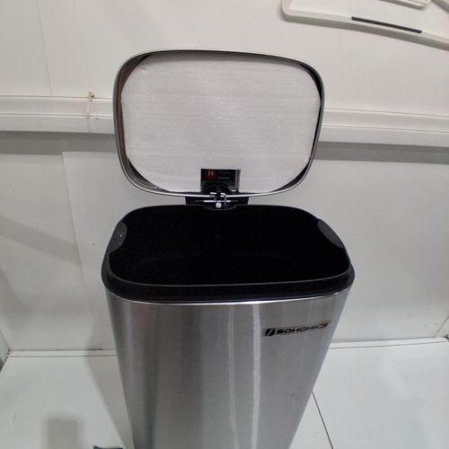 SONGMICS TRASH CAN WITH LID, STAINLESS STEEL - 8GAL - SILVER (MODEL:LTB03NL) image 4