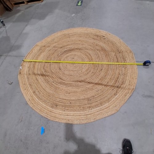 CRAFT TRADE HAND WOVEN 100% JUTE ROUND AREA RUG - 6FT - NATURAL image 3
