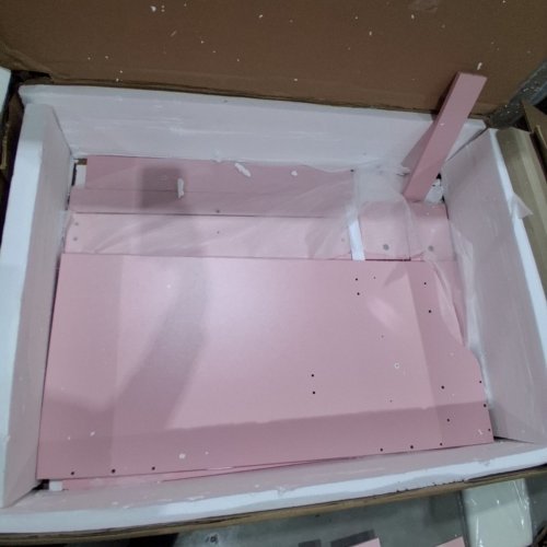 LIKIMIO SMALL MAKEUP VANITY DESK WITH STORAGE DRAWER, CHAIR & 3 SHELVES - 59" X 24.5" - PINK (MODEL: HK-JCS-09) image 3