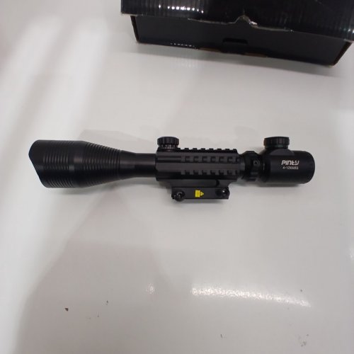 PINTY TACTICAL RIFLE SCOPE WITH LASER SIGHT COMBO - 4-12X50 - BLACK image 2